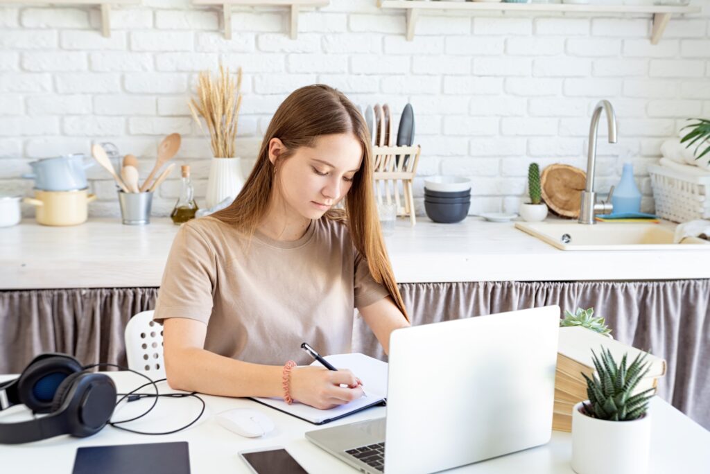 freelance writer at work from home