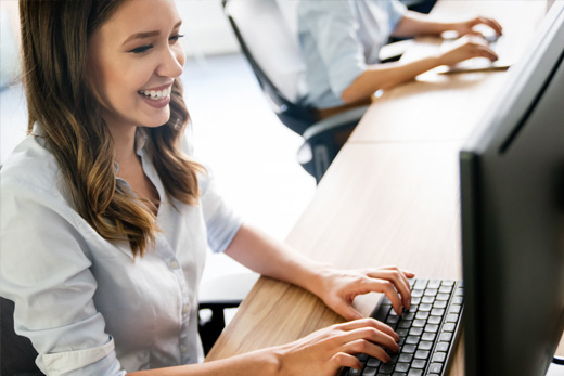 data entry virtual assistant working on her data entry tasks